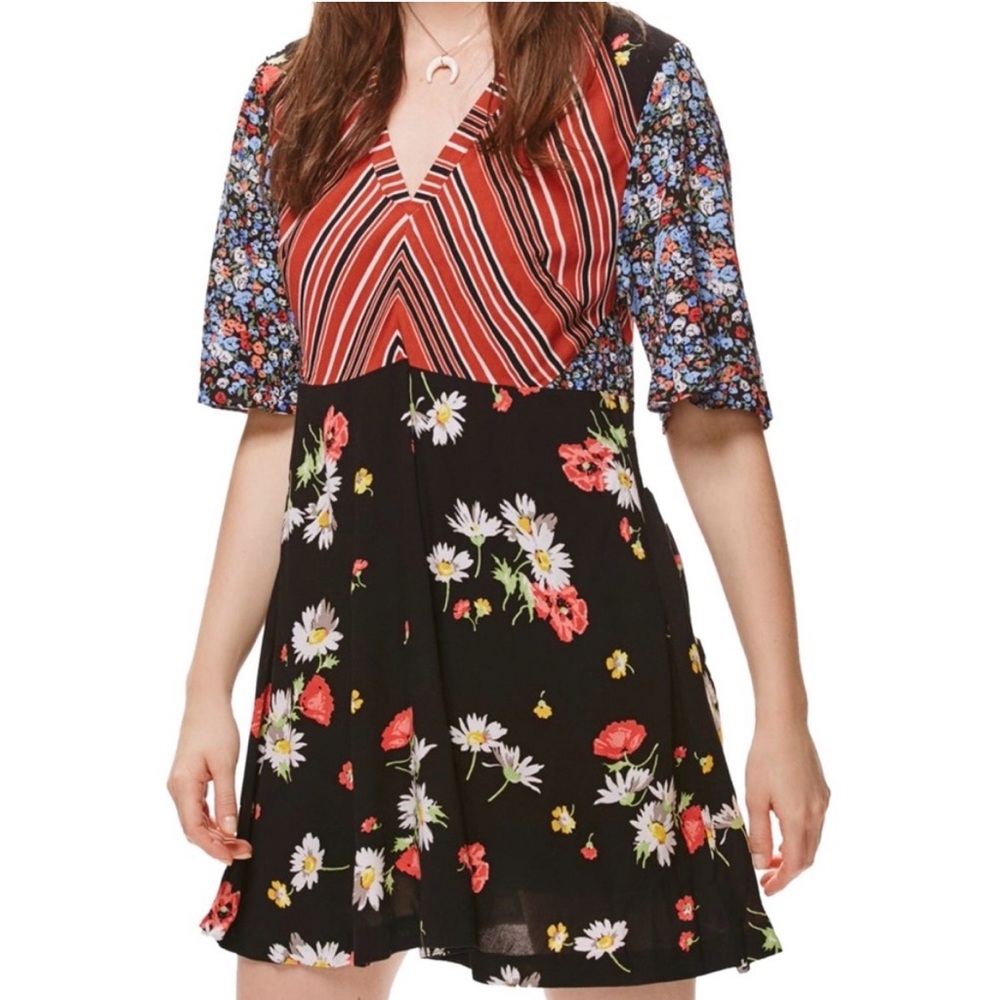 Free People Mix Prints Mini Dress